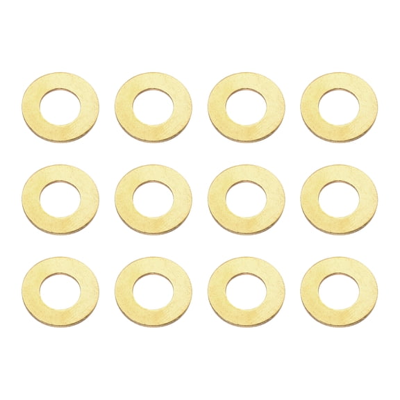 Uxcell M10x20x2mm Flat Washer, 12PCS Brass Automotive Drain Plug Gasket, Golden