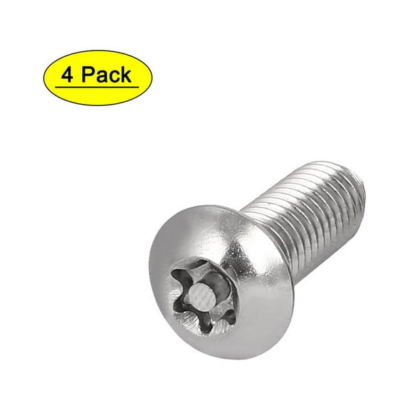 Uxcell M10x25mm 304 Stainless Steel Button Head Torx Security Machine Screws (4-pack)