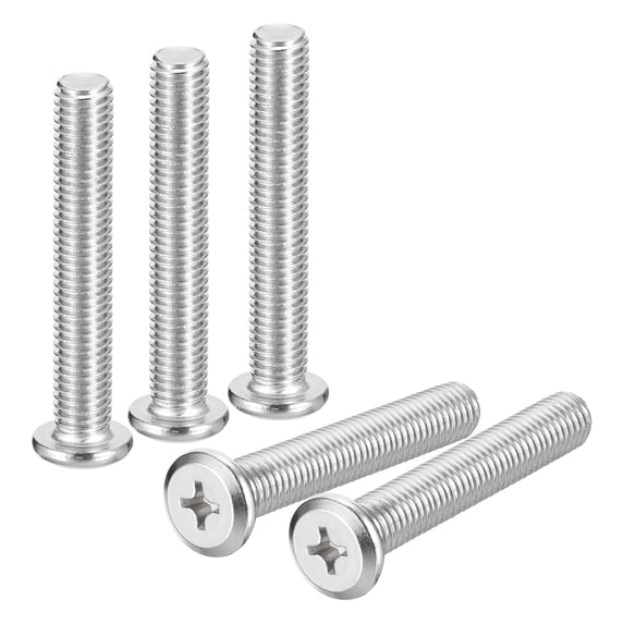 Uxcell M10x45mm Flat Round Head Phillips Head Screws, 10 Pack 304 Stainless Steel Phillips Drive Machine Screw