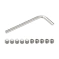 thumbnail image 1 of Uxcell M10x8mm Nylon Tip Grub Screw, 10pcs 304 Stainless Steel Internal Hex Head Cup Point with Key Wrench, 1 of 6