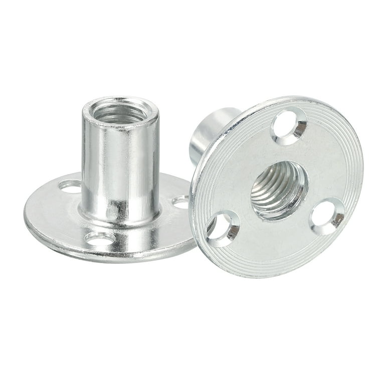 24-Pack M6x12mm 4-Prong T-Nuts - Carbon Steel Threaded Inserts For Wood Furniture & DIY Projects