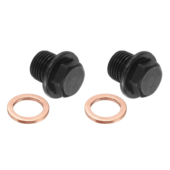 Uxcell M12 Metric Male Outer Hex Head Plug, 2 Pcs Thread Socket Outer Hex Head