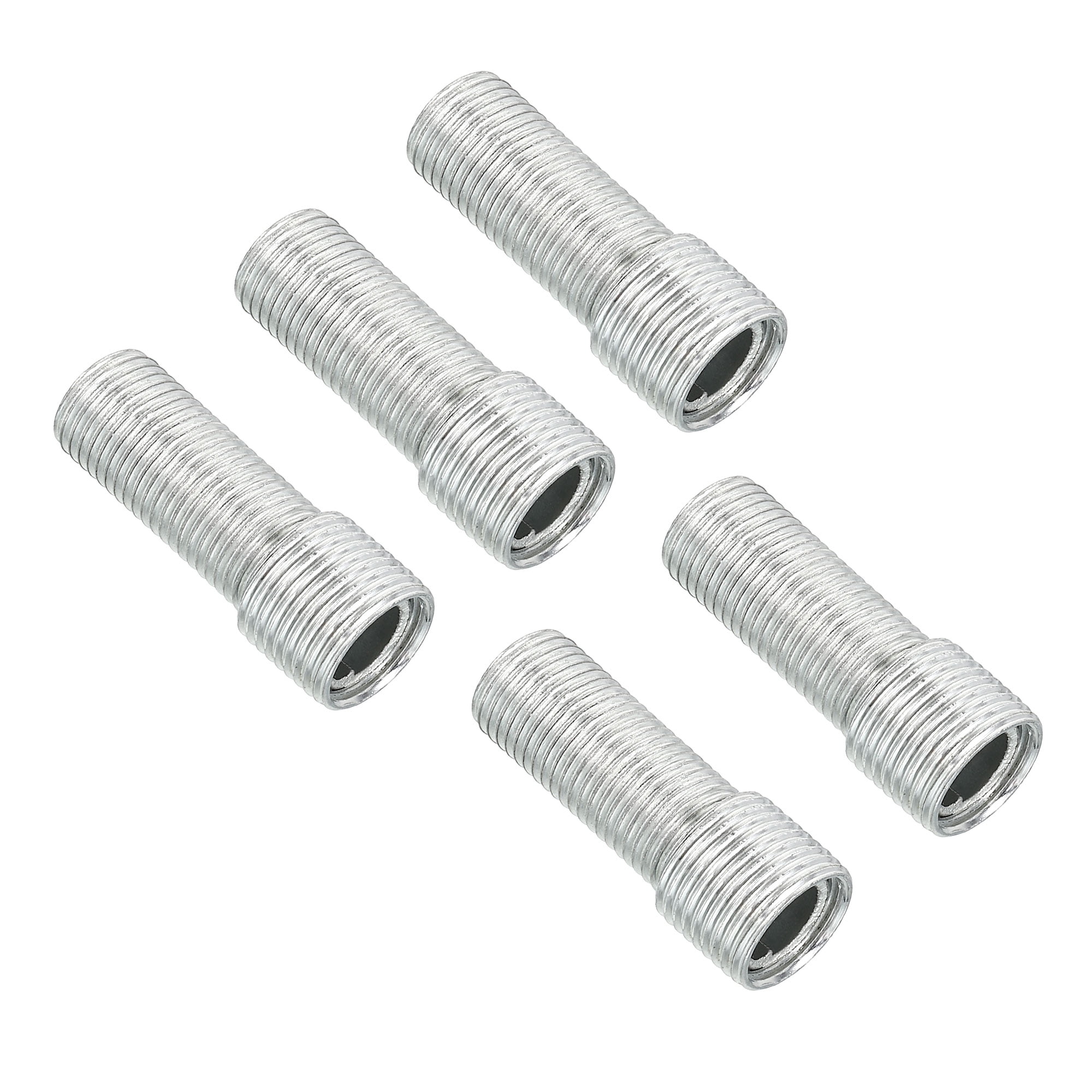 Uxcell M12 to M10 30mm Long Double Male Threaded Reducer Bolt Screw Fitting Adapter 5 Pack, Silver