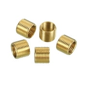Uxcell M12 to M10 Sleeve Reducing Nut 10mm Long Threaded Hollow Tube Adapter Brass Coupler Connector 5 Pack