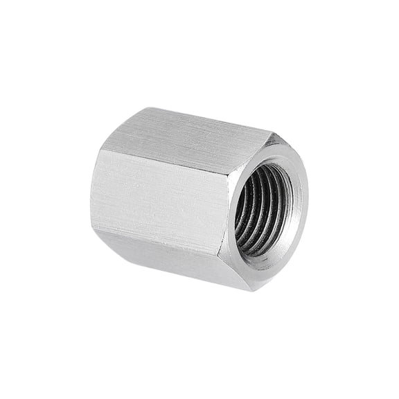 Uxcell M12 x 1.25-Pitch 304 Stainless Steel Hex Coupling Nuts, 1Pcs 20mm / 0.8" Length Fully Threaded Rod Coupling Nut Studding Connector Fasteners, Silver Tone