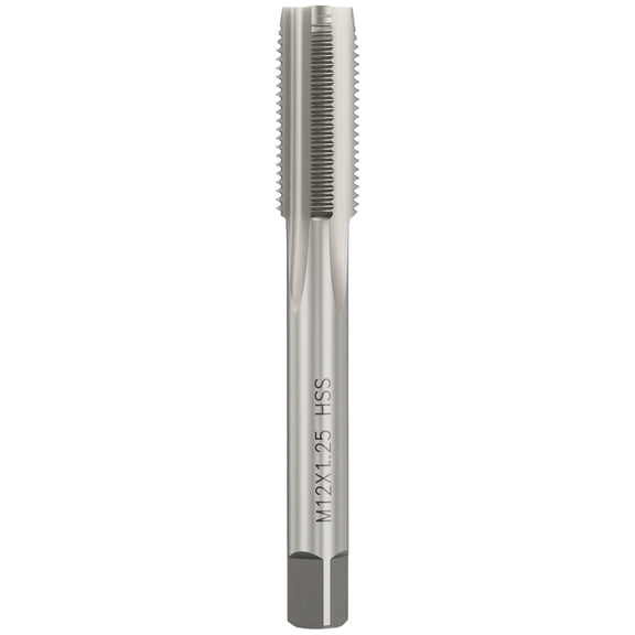 Uxcell M12 x 1.25 Straight Flute Tap - M2 High Speed Steel Metric 4 Flute Right Hand Thread Tap Polished Finish Screw Thread Milling Machine Taps Threading Tapping