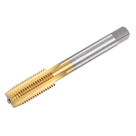 Uxcell M12 x 1.5 Left Hand Titanium Coated High Speed Steel Machine Straight Flute Tap