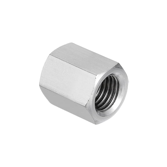 Uxcell M12 x 1.5-Pitch 304 Stainless Steel Hex Coupling Nuts, 1Pcs 20mm / 0.8" Length Fully Threaded Rod Coupling Nut Studding Connector Fasteners, Silver Tone