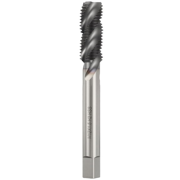 Uxcell M12 x 1.5 Spiral Flute Thread Tap - M35 High Speed Steel Right Hand Thread Tap TICN Finish Screw Thread Milling Machine Taps Threading Tapping