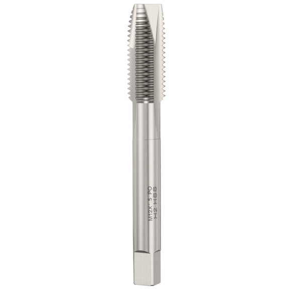 Uxcell M12 x 1.5 Spiral Point Tap - M2 High Speed Steel Metric Right Hand Thread Tap Polished Finish Screw Thread Milling Machine Taps Threading Tapping
