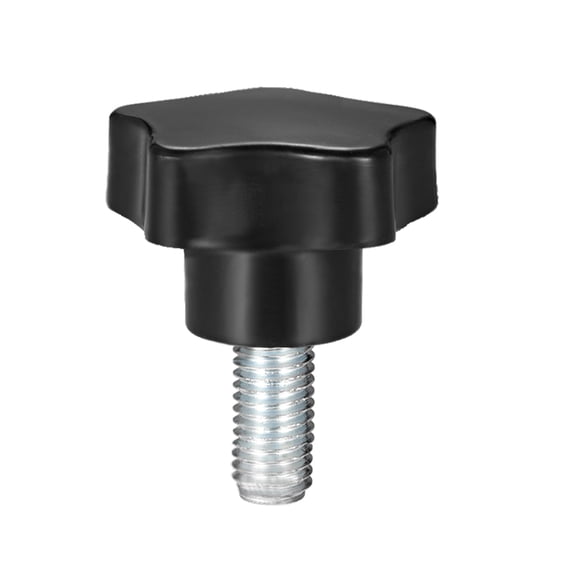 Uxcell M12 x 20mm Male Thread 48mm Head Star Knobs Zinc Plated Black 1 Pack