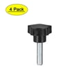 thumbnail image 1 of Uxcell M12 x 50mm Male Thread 48mm Head Star Knobs Zinc Plated Black 4 Pack, 1 of 5