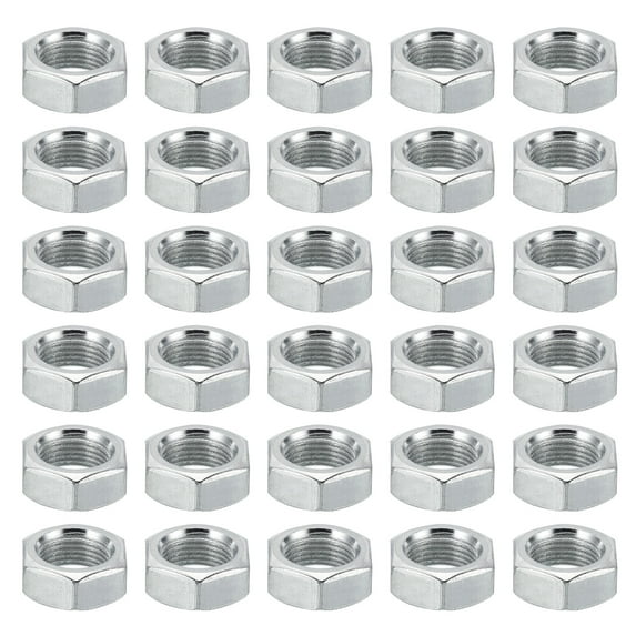 Uxcell M12x1.0 Steel Hex Nuts 50 Pcs Metric Thread Zinc Plated Finished Hardware Nuts Screw Bolt Fasteners 7mm Tall