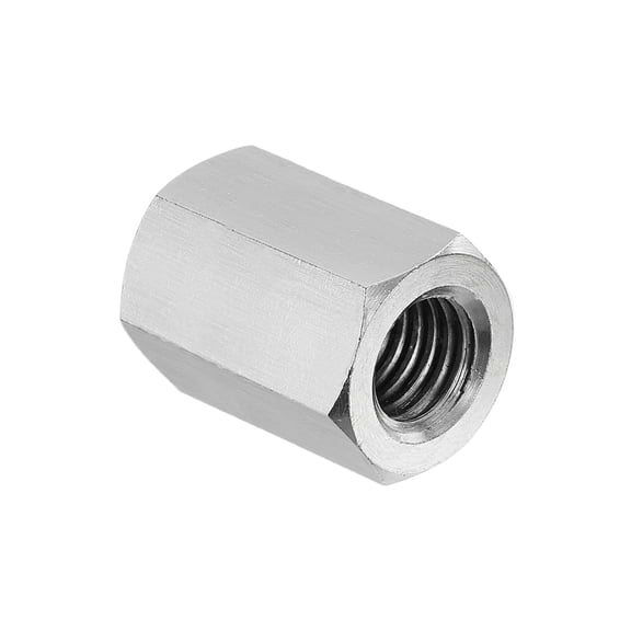 Uxcell M12x1.75 Pitch 304 Stainless Steel Hex Coupling Nuts, 25mm / 0.98" Length Coarse Fully Threaded Rod Coupling Nut Studding Connector Fasteners, Silver Tone