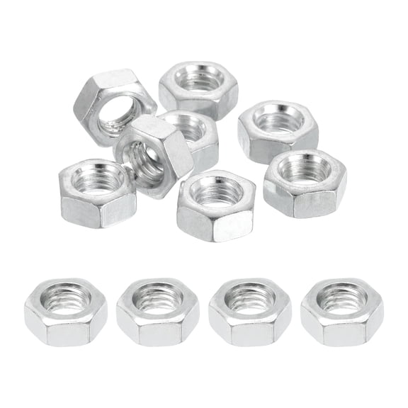 Uxcell M12x1.75x7mm Steel Hex Nuts, 12Pcs Metal Screw Nuts Fasteners, 18.8mm Width