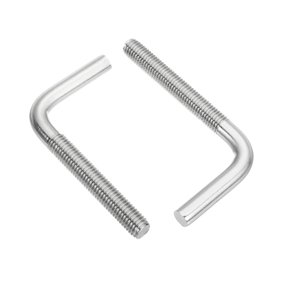Uxcell M12x100mm 7/L-Shaped Right Angle Bolt Screw, 304 Stainless Steel L Shape Foundation Bolt Long Square Bend Screw, 2 Pcs