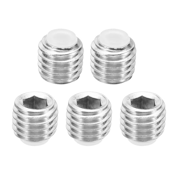 Uxcell M12x10mm Nylon Tip Grub Screw Hex Socket Head Cup Point Anti Slip Set Screws Internal Hex Drive Hardware 5 Pack