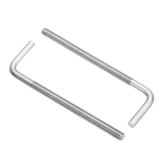 Uxcell M12x200mm 7/L-Shaped Right Angle Bolt Screw, 304 Stainless Steel L Shape Foundation Bolt Long Square Bend Screw, 2 Pcs