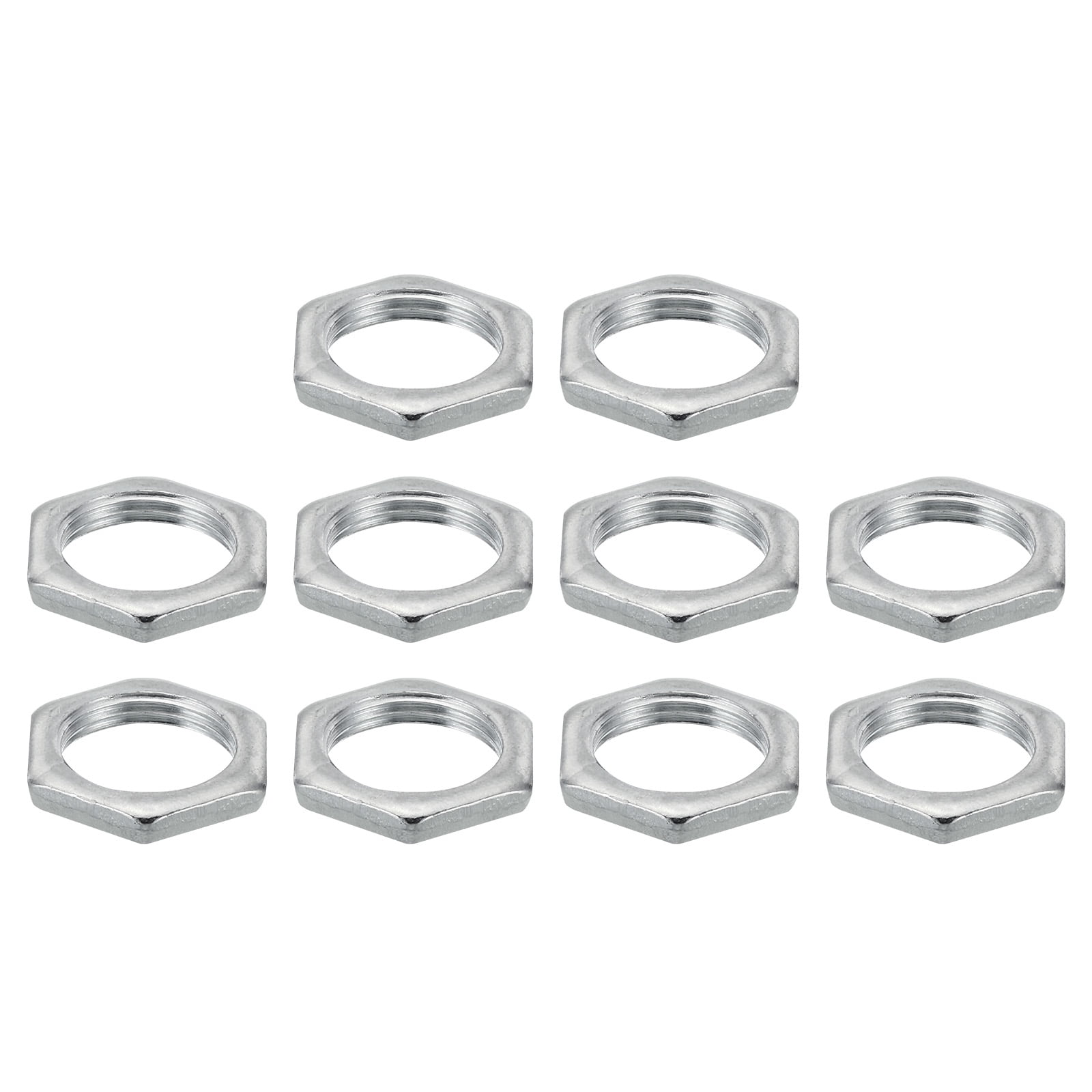Uxcell M13x1.0 Steel Hex Nuts 10 Pcs Metric Thread Zinc Plated Finished Hardware Nuts Screw Bolt Fasteners 3mm Tall