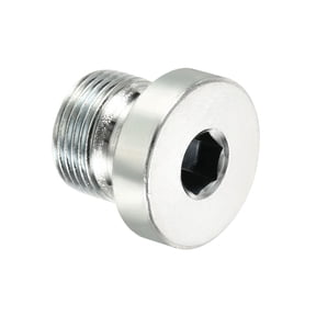 Uxcell M14*1 Internal Hex Head Pipe Fitting Plug, Male Thread 45# Steel Socket Plug with Sealing Ring