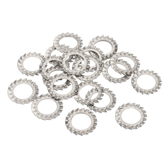 Uxcell M14 External Tooth Lock Washers, 20Pcs 304 Stainless Steel ...