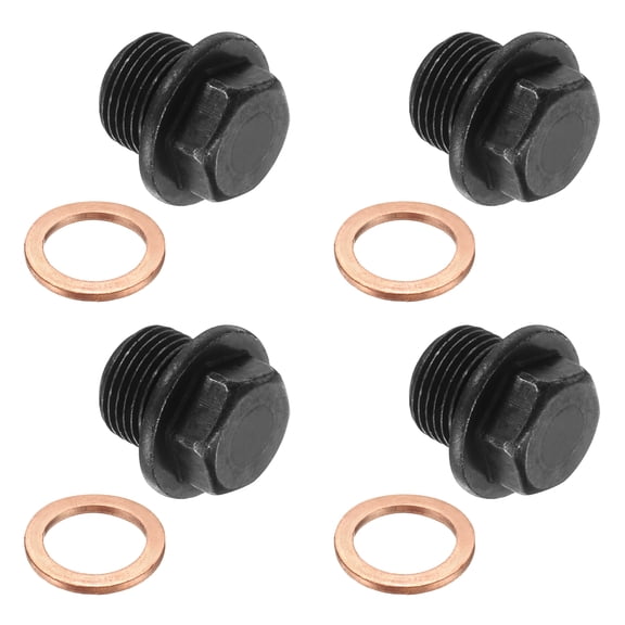 Uxcell M14 Metric Male Outer Hex Head Plug, 4 Pcs Thread Socket Outer Hex Head