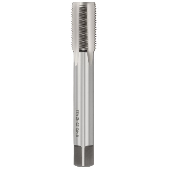 Uxcell M14 x 1.25 Straight Flute Tap - M2 High Speed Steel Metric Right Hand Thread Tap Polished Finish Screw Thread Milling Machine Taps Threading Tapping