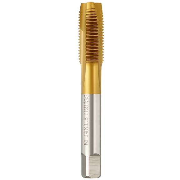 Uxcell M14 x 1.5 Spiral Point Tap - M2 High Speed Steel Metric Right Hand Thread Tap Titanium Finish Screw Thread Milling Machine Taps Threading Tapping