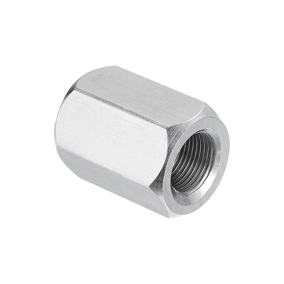 Uxcell M14 x 1-Pitch 304 Stainless Steel Hex Coupling Nuts, 1Pcs 30mm / 1.2" Length Fully Threaded Rod Coupling Nut Studding Connector Fasteners, Silver Tone