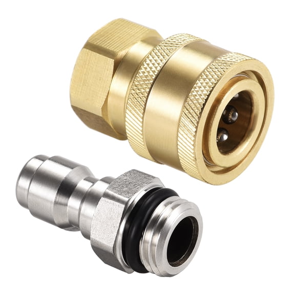 Uxcell M14x1.5 Male & Female Thread Brass & Stainless Steel Quick Connect Kit