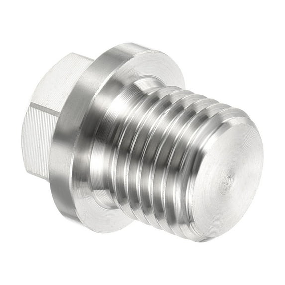 Uxcell M14x1.5 Male Plug Stainless Steel Thread Hex Head Socket Solid Pipe Fitting