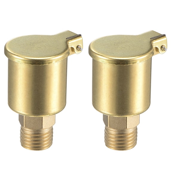 Uxcell M14x1.5 Male Thread 6ml Copper Plating Spring Grease Oil Cup Cap 2Pack