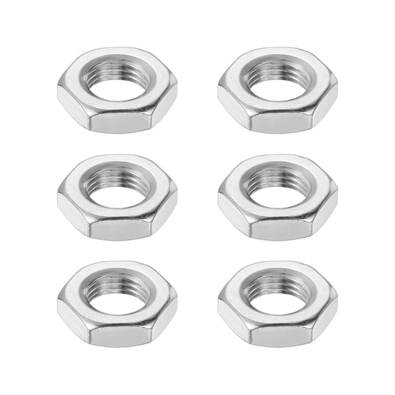 Uxcell M14x1.5mm Hex Nuts, 6Pcs 304 Stainless Steel Metric Fine Thread Hexagon Lock Nuts Fasteners 22mm/0.87" Width, 7mm/0.28" Height for Machinery Automotive Industrial Use