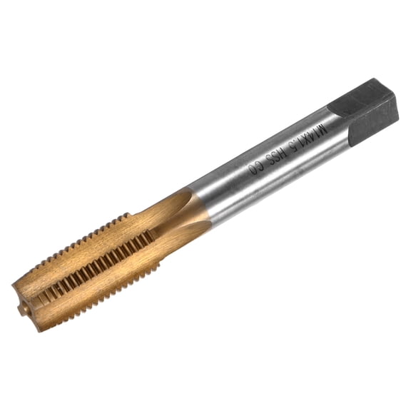 Uxcell M14x1.5mm Metric Thread Tap, HSS Titanium Coated 95mm Length Straight Flute Right Hand Thread Screw Tapping Tool