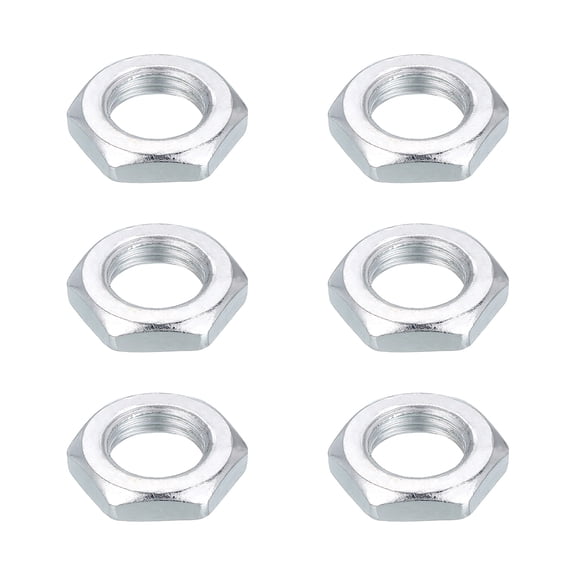 Uxcell M14x1.5x5mm Steel Hex Nuts, 6Pcs Metric Thread Carbon Steel Zinc Plated Finished Hardware Metal Screw Nuts Fasteners for Machinery Manufacturing, Industrial Use, 22mm Width