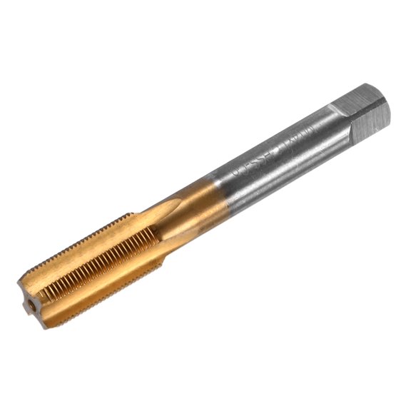 Uxcell M14x1mm Metric Thread Tap, HSS Titanium Coated 95mm Length Straight Flute Right Hand Thread Screw Tapping Tool