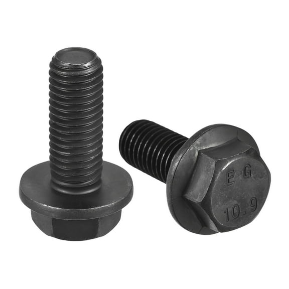 Uxcell M14x35mm Hex Flange Bolts, 2 Pack 10.9 Grade Carbon Steel Hexagon Head Screws