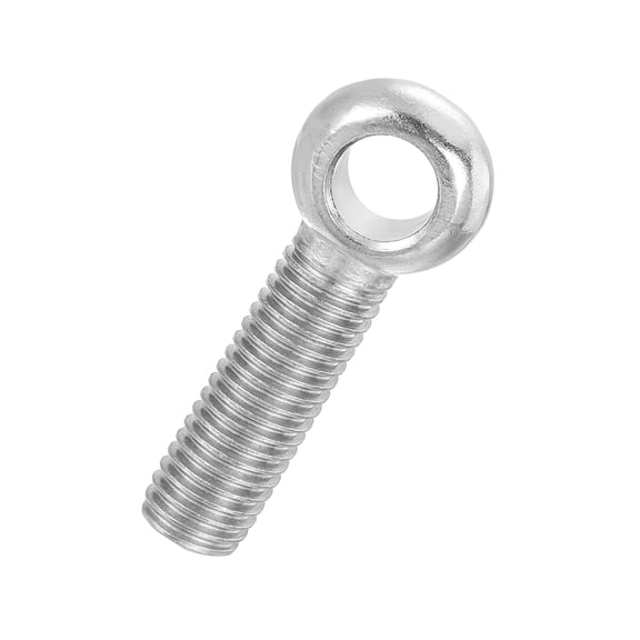 Uxcell M14x55mm Shoulder Swing Lifting Eye Bolt, 304 Stainless Steel Metric Full Thread Fisheye Eye Slip Hole Screw Rigging Bolt Metal Fasteners Screws, Silver Tone