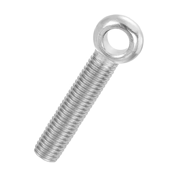 Uxcell M14x70mm Shoulder Swing Lifting Eye Bolt, 304 Stainless Steel Metric Full Thread Fisheye Eye Slip Hole Screw Rigging Bolt Metal Fasteners Screws, Silver Tone