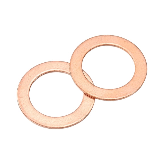 Uxcell M16 Flat Washer, 16 Pack Copper Ring Washer 24mm OD 1 Thick Sealing Gasket Ring