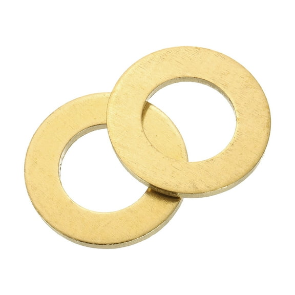 Uxcell M16 Flat Washer, 4 PackBrass Ring Washers 30mm OD 3mm Thick Sealing Gasket Ring