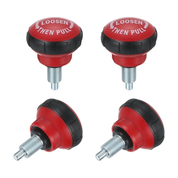 Uxcell M16 Pull Pin Spring Knob Replacement Parts for Home Fitness Height Adjustment Screws Equipment, Black Red 4pcs
