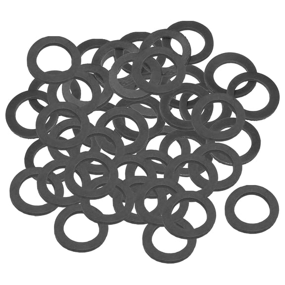 Uxcell M16 Rubber Flat Washer 16mm ID 24mm OD 2mm Thick Sealing Spacer Gasket Ring,Black, 120 Pack