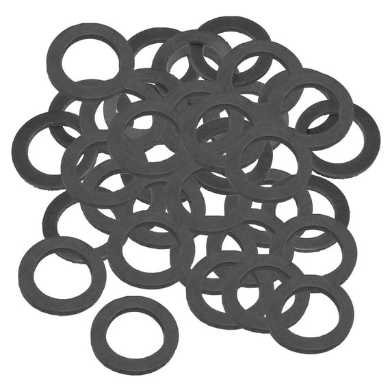 Uxcell M16 Rubber Flat Washer 16mm ID 24mm OD 2mm Thick Sealing Spacer Gasket Ring,Black, 60 Pack