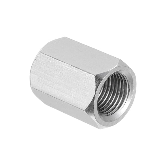 Uxcell M16 x 1.5-Pitch 304 Stainless Steel Hex Coupling Nuts, 1Pcs 30mm / 1.2" Length Fully Threaded Rod Coupling Nut Studding Connector Fasteners, Silver Tone