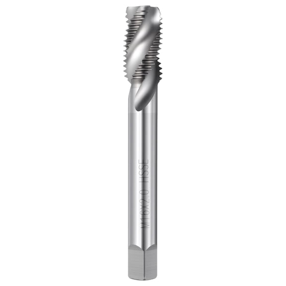 Uxcell M16 x 2.0 Spiral Flute Thread Tap - M35 High Speed Steel Right Hand Thread Tap Polished Finish Screw Thread Milling Machine Taps Threading Tapping