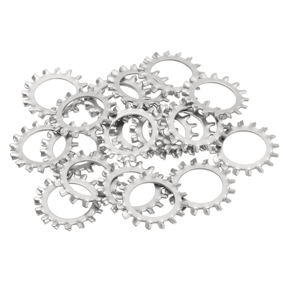 Uxcell M18 External Tooth Lock Washer, 20Pcs 304 Stainless Steel Serrated Washer Assortment Kit