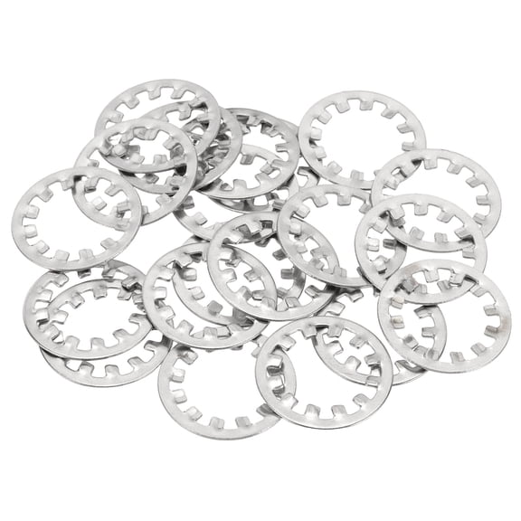 Uxcell M18 Internal Tooth Lock Washers, 20Pcs 304 Stainless Steel Serrated Washers Assortment Kit