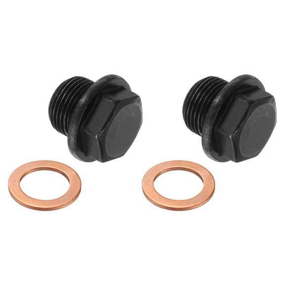 Uxcell M18 Metric Male Outer Hex Head Plug, 2 Pcs Thread Socket Outer Hex Head