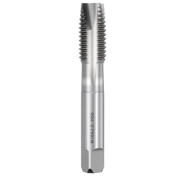 Uxcell M18 x 2.5 Spiral Point Tap - M2 High Speed Steel Right Hand Thread Tap JIS Standard Polished Finish Screw Thread Milling Machine Taps Threading Tapping